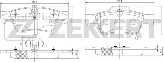 Zekkert BS-1145 - Bremžu uzliku kompl., Disku bremzes ps1.lv