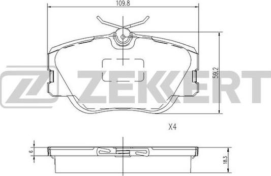 Zekkert BS-1148 - Bremžu uzliku kompl., Disku bremzes ps1.lv