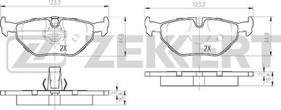 Zekkert BS-1155 - Bremžu uzliku kompl., Disku bremzes ps1.lv