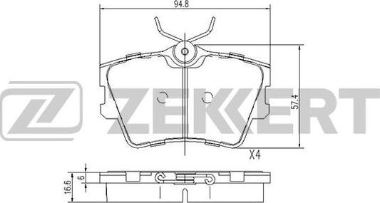 Zekkert BS-1156 - Bremžu uzliku kompl., Disku bremzes ps1.lv