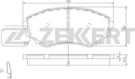 Zekkert BS-1153 - Bremžu uzliku kompl., Disku bremzes ps1.lv