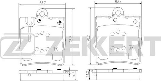 Zekkert BS-1165 - Bremžu uzliku kompl., Disku bremzes ps1.lv