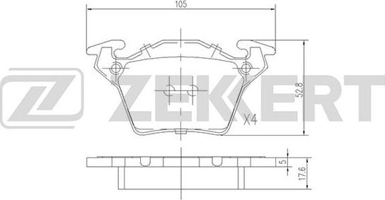 Zekkert BS-1160 - Bremžu uzliku kompl., Disku bremzes ps1.lv