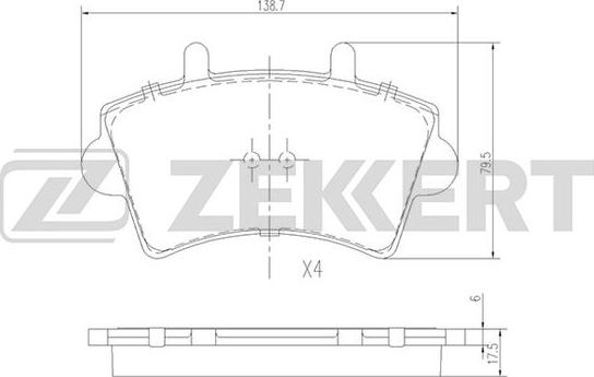 Zekkert BS-1161 - Bremžu uzliku kompl., Disku bremzes ps1.lv