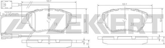 Zekkert BS-1167 - Bremžu uzliku kompl., Disku bremzes ps1.lv