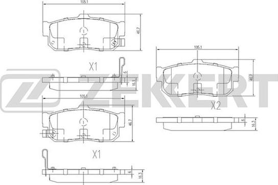 Zekkert BS-1104 - Bremžu uzliku kompl., Disku bremzes ps1.lv