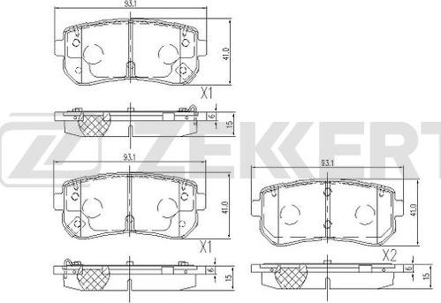 Zekkert BS-1105 - Bremžu uzliku kompl., Disku bremzes ps1.lv