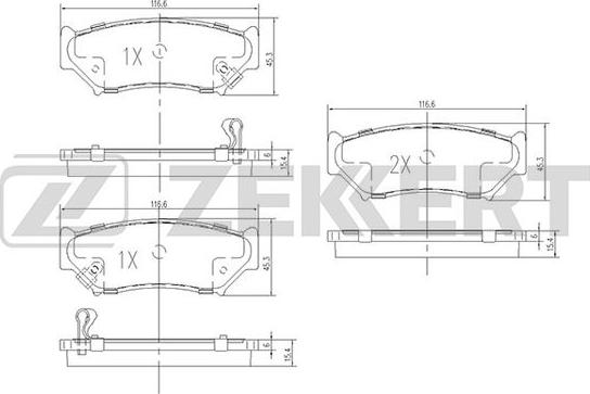 Zekkert BS-1106 - Bremžu uzliku kompl., Disku bremzes ps1.lv