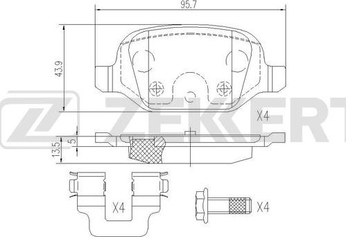 Zekkert BS-1108 - Bremžu uzliku kompl., Disku bremzes ps1.lv