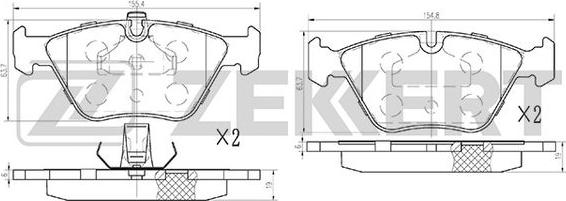 Zekkert BS-1102 - Bremžu uzliku kompl., Disku bremzes ps1.lv