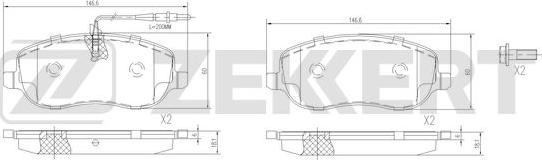 Zekkert BS-1189 - Bremžu uzliku kompl., Disku bremzes ps1.lv