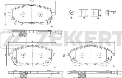 Zekkert BS-1184 - Bremžu uzliku kompl., Disku bremzes ps1.lv