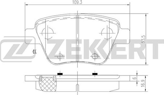 Zekkert BS-1185 - Bremžu uzliku kompl., Disku bremzes ps1.lv