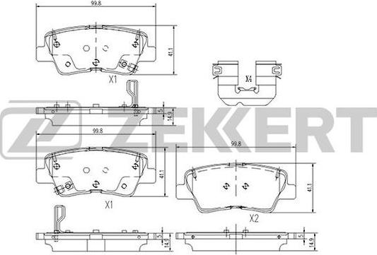 Zekkert BS-1188 - Bremžu uzliku kompl., Disku bremzes ps1.lv