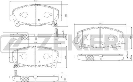 Zekkert BS-1134 - Bremžu uzliku kompl., Disku bremzes ps1.lv