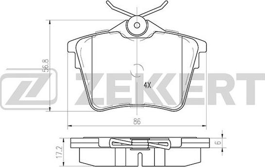 Zekkert BS-1135 - Bremžu uzliku kompl., Disku bremzes ps1.lv