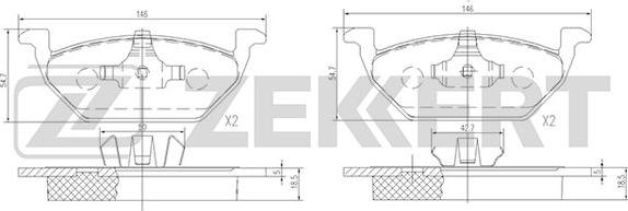 Zekkert BS-1136 - Bremžu uzliku kompl., Disku bremzes ps1.lv