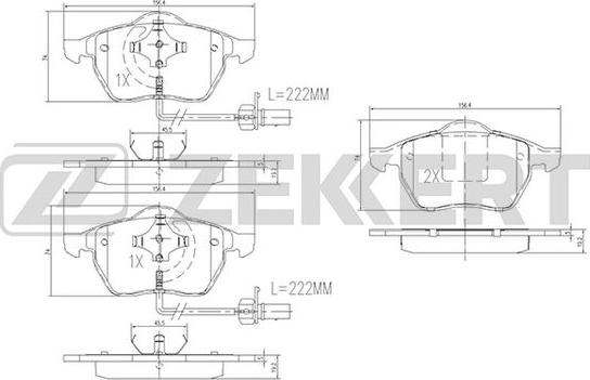 Zekkert BS-1131 - Bremžu uzliku kompl., Disku bremzes ps1.lv