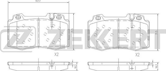 Zekkert BS-1121 - Bremžu uzliku kompl., Disku bremzes ps1.lv