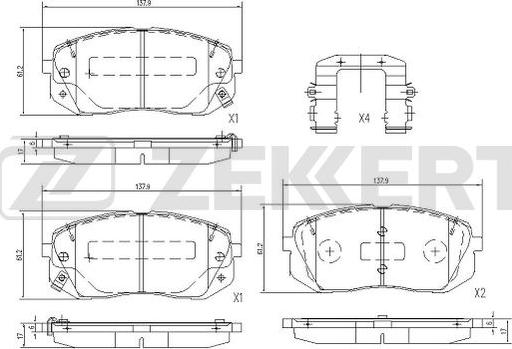 Zekkert BS-1122 - Bremžu uzliku kompl., Disku bremzes ps1.lv