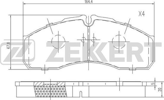 Zekkert BS-1883 - Bremžu uzliku kompl., Disku bremzes ps1.lv