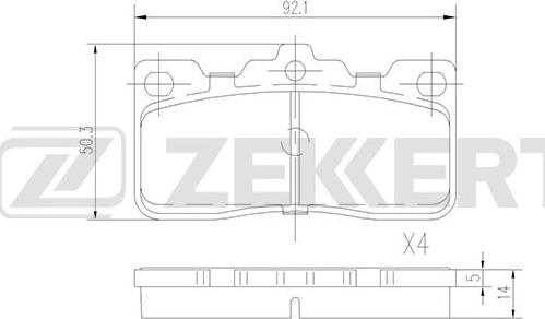 Zekkert BS-1825 - Bremžu uzliku kompl., Disku bremzes ps1.lv