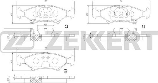 Zekkert BS-1390 - Bremžu uzliku kompl., Disku bremzes ps1.lv