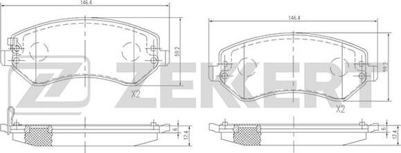 Zekkert BS-1345 - Bremžu uzliku kompl., Disku bremzes ps1.lv