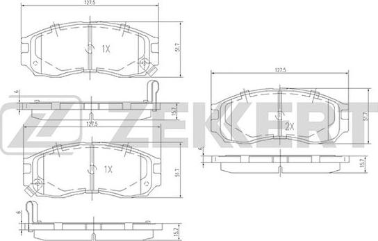 Zekkert BS-1355 - Bremžu uzliku kompl., Disku bremzes ps1.lv