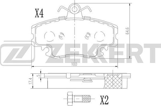 Zekkert BS-1365 - Bremžu uzliku kompl., Disku bremzes ps1.lv