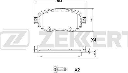 Zekkert BS-1304 - Bremžu uzliku kompl., Disku bremzes ps1.lv