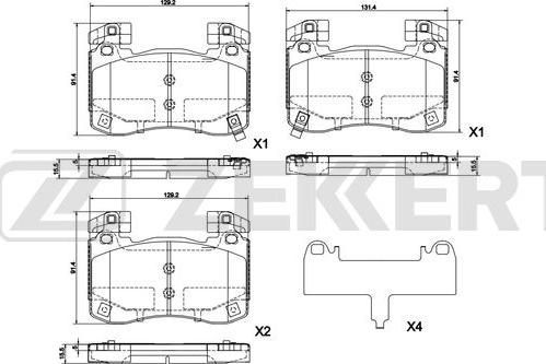 Zekkert BS-1305 - Bremžu uzliku kompl., Disku bremzes ps1.lv