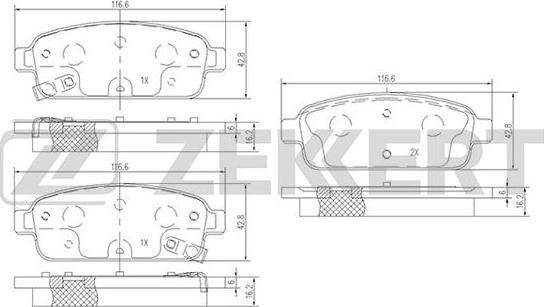 Zekkert BS-1302 - Bremžu uzliku kompl., Disku bremzes ps1.lv