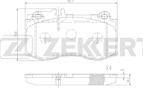 Zekkert BS-1317 - Bremžu uzliku kompl., Disku bremzes ps1.lv