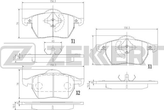 Zekkert BS-1380 - Bremžu uzliku kompl., Disku bremzes ps1.lv