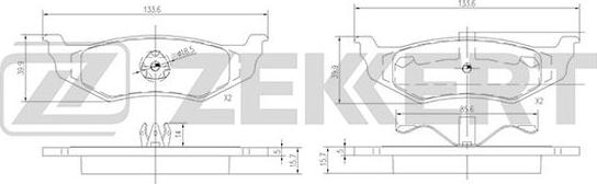 Zekkert BS-1339 - Bremžu uzliku kompl., Disku bremzes ps1.lv