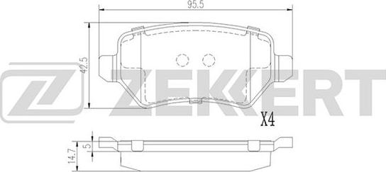 Zekkert BS-1379 - Bremžu uzliku kompl., Disku bremzes ps1.lv