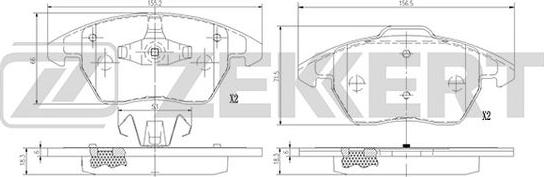 Zekkert BS-1375 - Bremžu uzliku kompl., Disku bremzes ps1.lv