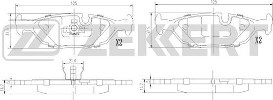 Zekkert BS-1371 - Bremžu uzliku kompl., Disku bremzes ps1.lv