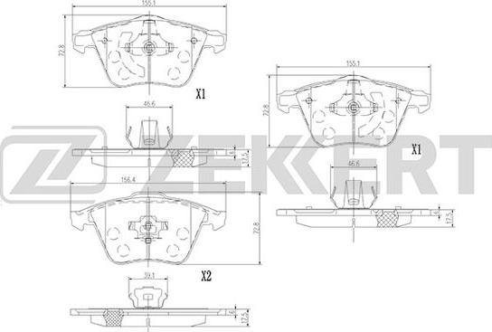 Zekkert BS-1377 - Bremžu uzliku kompl., Disku bremzes ps1.lv