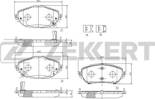 Zekkert BS-1245 - Bremžu uzliku kompl., Disku bremzes ps1.lv