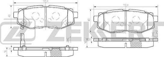 Zekkert BS-1247 - Bremžu uzliku kompl., Disku bremzes ps1.lv