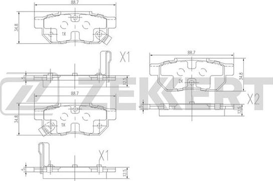 Zekkert BS-1259 - Bremžu uzliku kompl., Disku bremzes ps1.lv