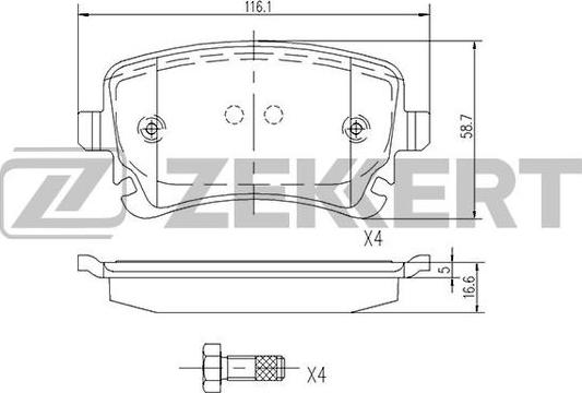 Zekkert BS-1256 - Bremžu uzliku kompl., Disku bremzes ps1.lv