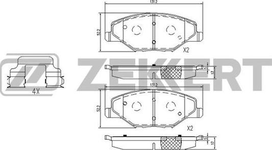 Zekkert BS-1251 - Bremžu uzliku kompl., Disku bremzes ps1.lv