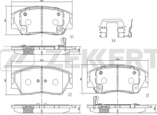 Zekkert BS-1261 - Bremžu uzliku kompl., Disku bremzes ps1.lv