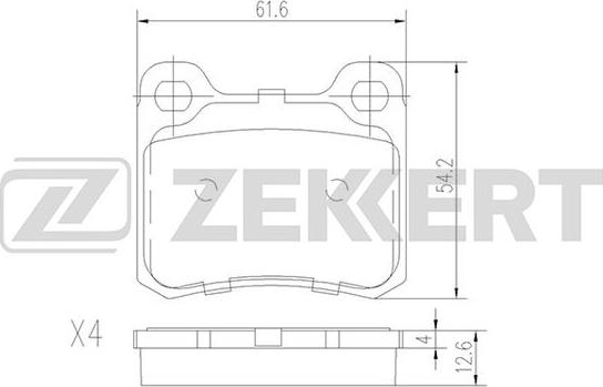 Zekkert BS-1215 - Bremžu uzliku kompl., Disku bremzes ps1.lv