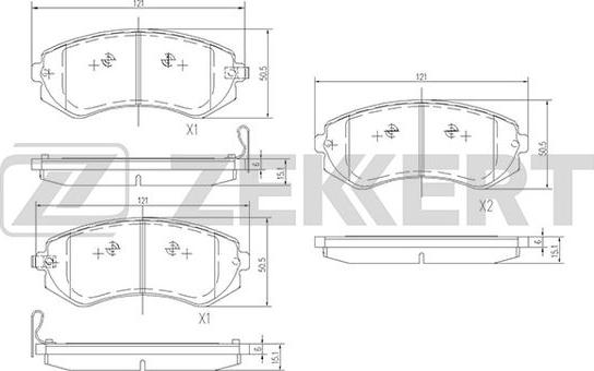 Zekkert BS-1218 - Bremžu uzliku kompl., Disku bremzes ps1.lv