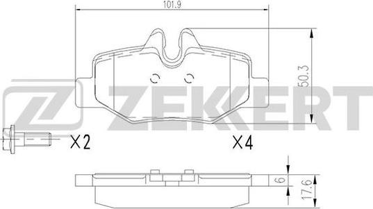 Zekkert BS-1212 - Bremžu uzliku kompl., Disku bremzes ps1.lv