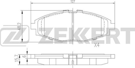 Zekkert BS-1285 - Bremžu uzliku kompl., Disku bremzes ps1.lv